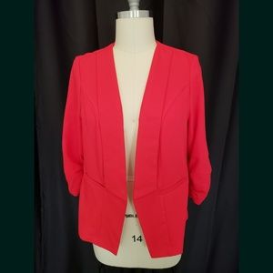 NWT Bright Red Stretch Crepe Blazer